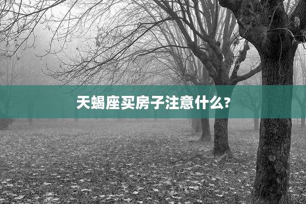 天蝎座买房子注意什么?