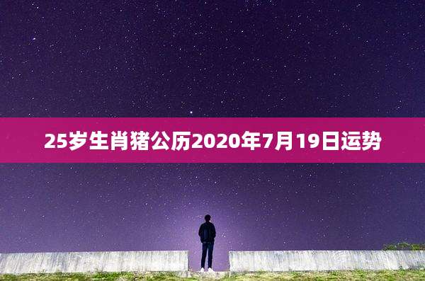 25岁生肖猪公历2020年7月19日运势