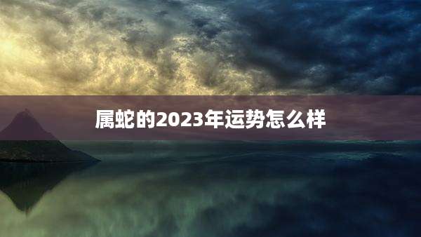 属蛇的2023年运势怎么样