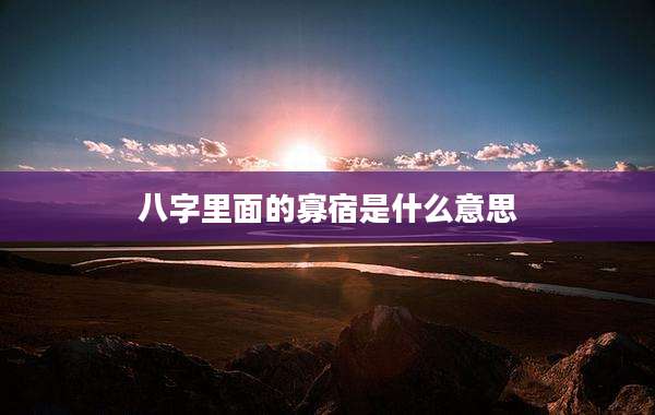 八字里面的寡宿是什么意思