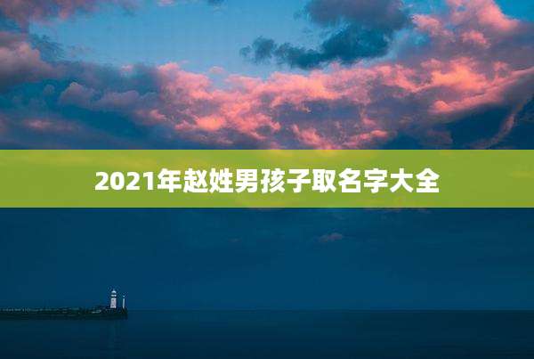 2021年赵姓男孩子取名字大全