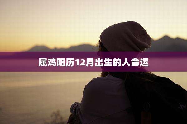 属鸡阳历12月出生的人命运
