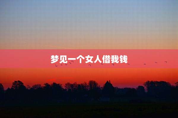 梦见一个女人借我钱