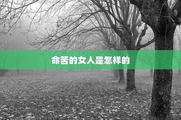 命苦的女人是怎样的