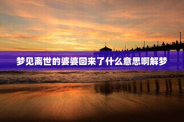 梦见离世的婆婆回来了什么意思啊解梦