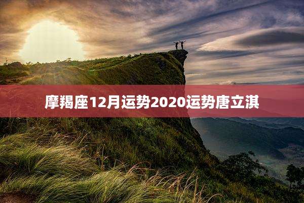 摩羯座12月运势2020运势唐立淇