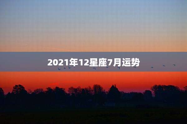 2021年12星座7月运势