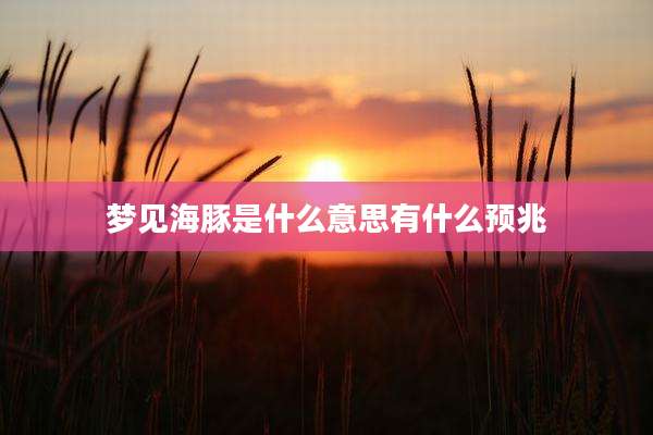 梦见海豚是什么意思有什么预兆