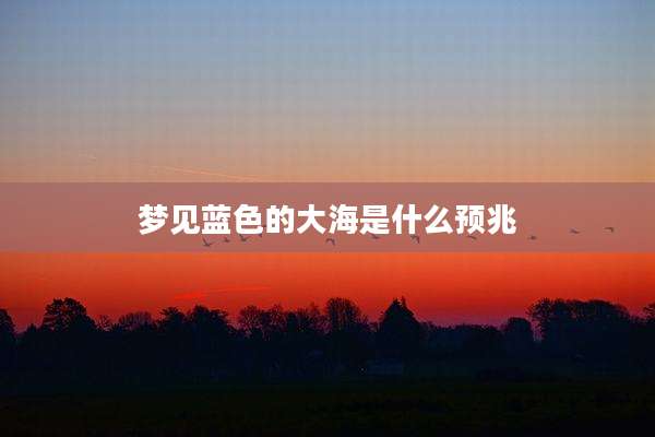 梦见蓝色的大海是什么预兆