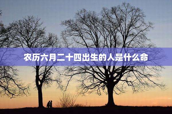 农历六月二十四出生的人是什么命