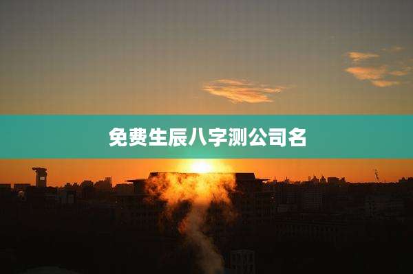 免费生辰八字测公司名