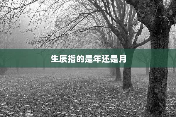 生辰指的是年还是月