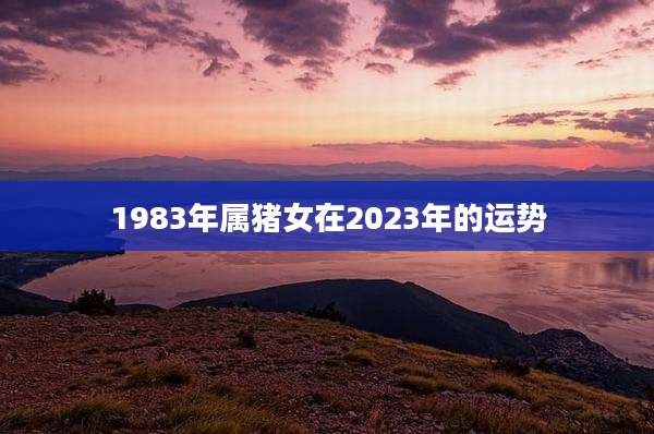 1983年属猪女在2023年的运势