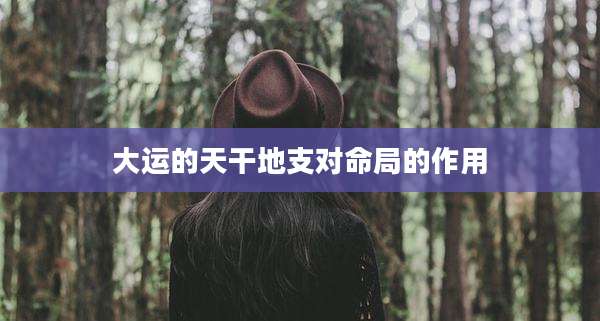 大运的天干地支对命局的作用