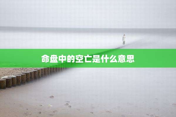 命盘中的空亡是什么意思