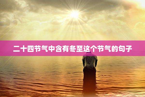 二十四节气中含有冬至这个节气的句子