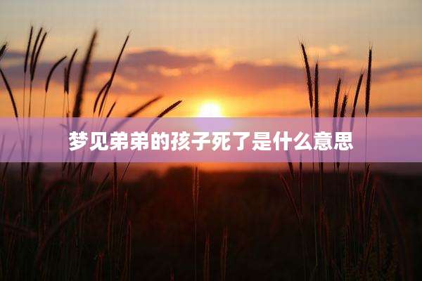 梦见弟弟的孩子死了是什么意思