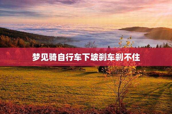 梦见骑自行车下坡刹车刹不住