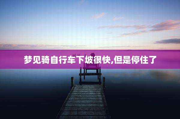 梦见骑自行车下坡很快,但是停住了