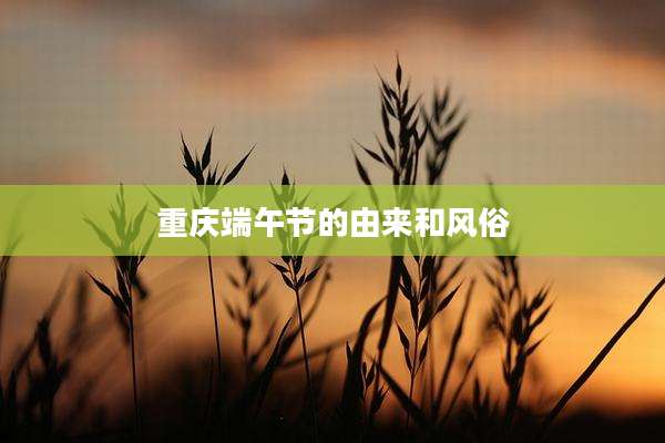 重庆端午节的由来和风俗