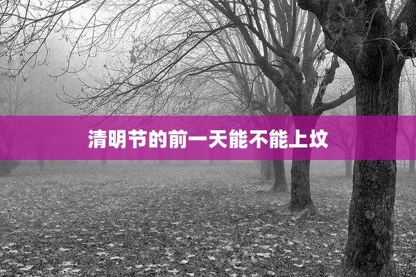 清明节的前一天能不能上坟