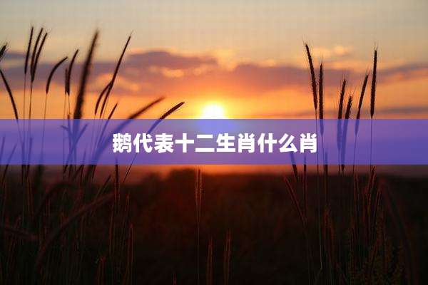 鹅代表十二生肖什么肖
