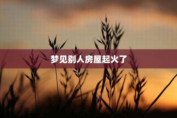 梦见别人房屋起火了