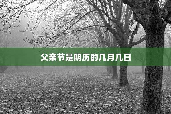 父亲节是阴历的几月几日