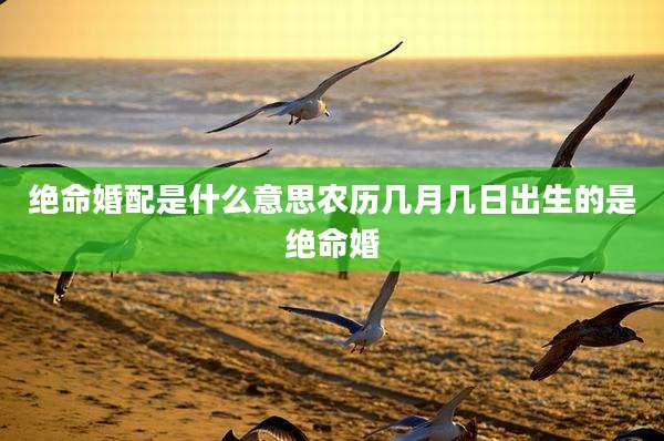 绝命婚配是什么意思农历几月几日出生的是绝命婚