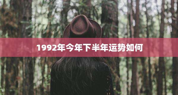 1992年今年下半年运势如何
