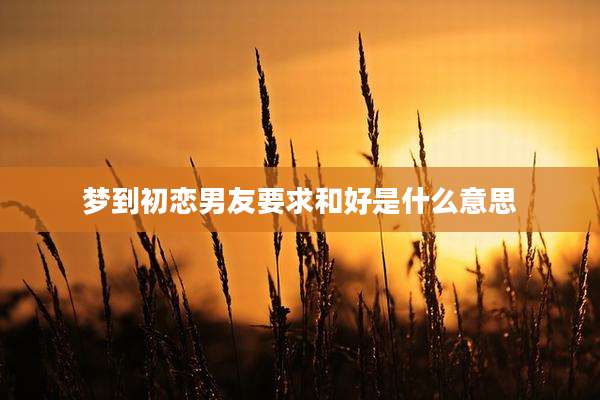 梦到初恋男友要求和好是什么意思