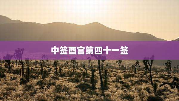 中签酉宫第四十一签