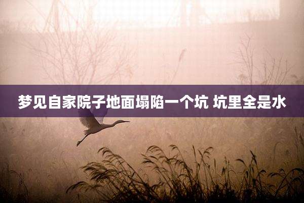 梦见自家院子地面塌陷一个坑 坑里全是水