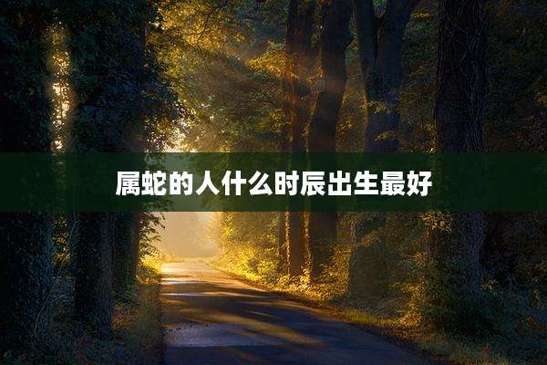 属蛇的人什么时辰出生最好