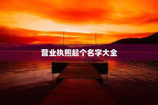 营业执照起个名字大全