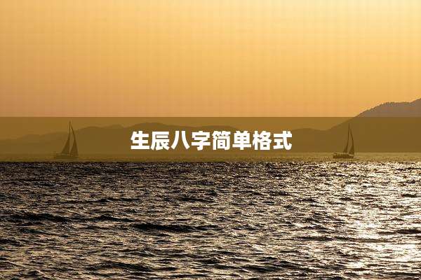 生辰八字简单格式