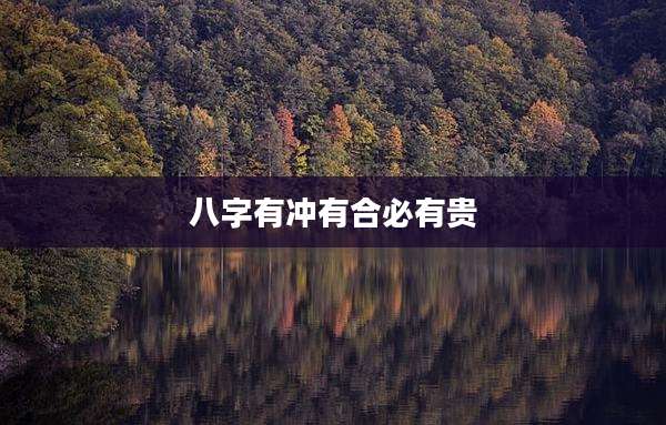 八字有冲有合必有贵