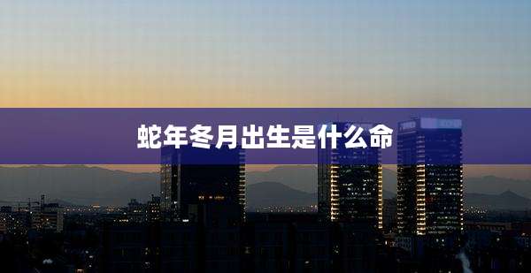 蛇年冬月出生是什么命