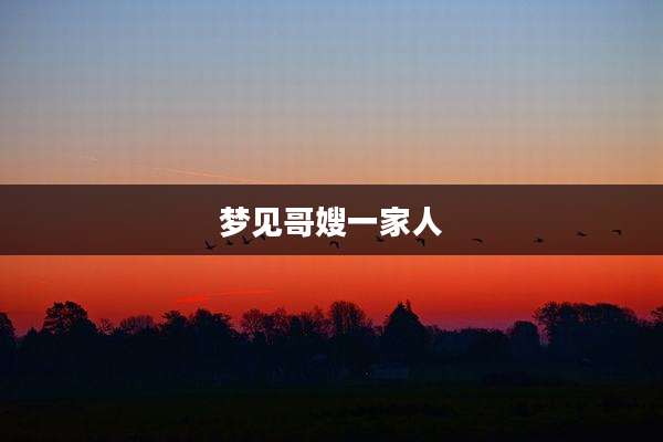 梦见哥嫂一家人