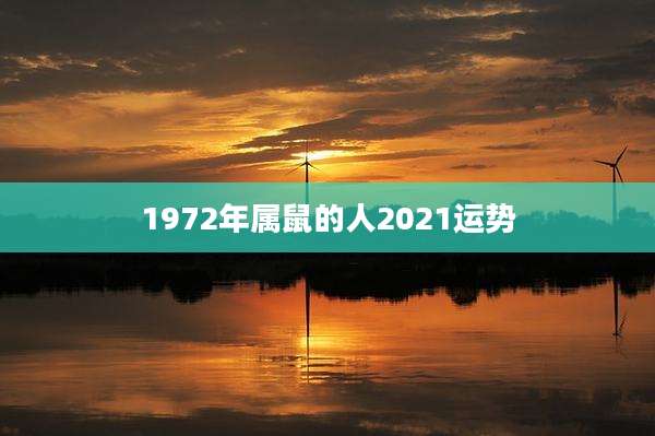 1972年属鼠的人2021运势