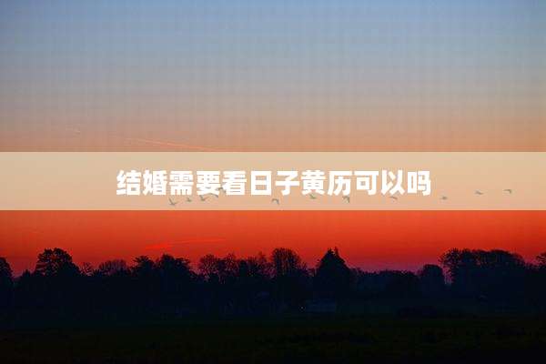 结婚需要看日子黄历可以吗