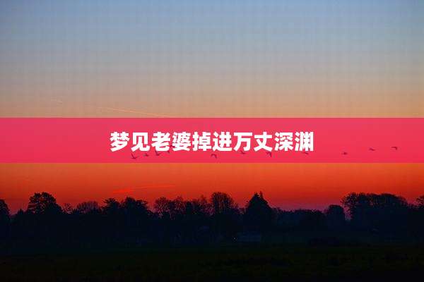 梦见老婆掉进万丈深渊