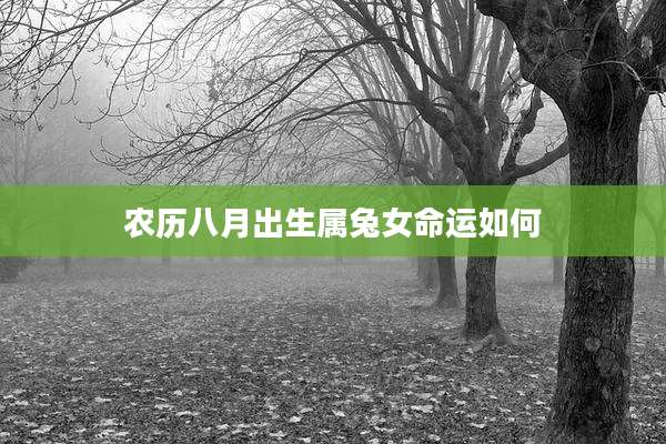农历八月出生属兔女命运如何