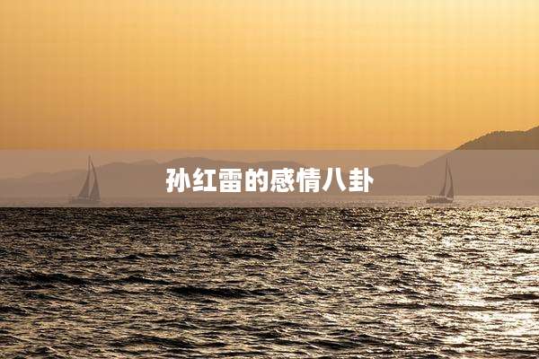 孙红雷的感情八卦
