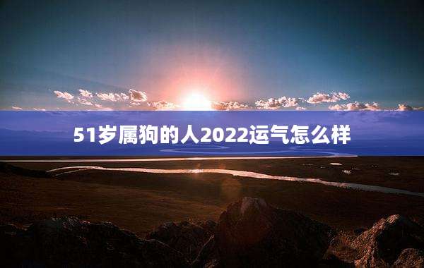 51岁属狗的人2022运气怎么样