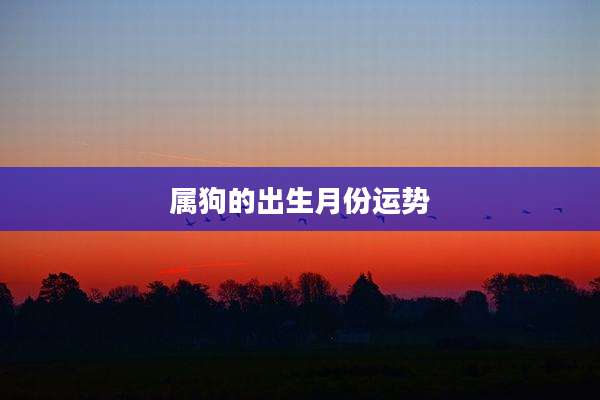 属狗的出生月份运势