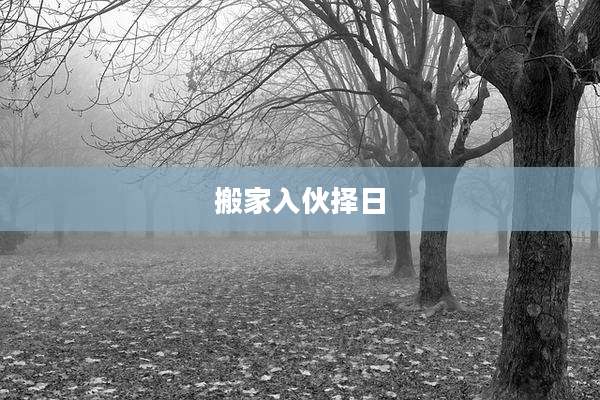 搬家入伙择日