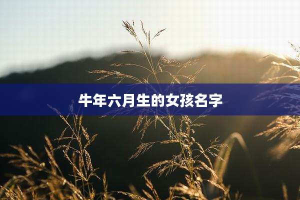 牛年六月生的女孩名字