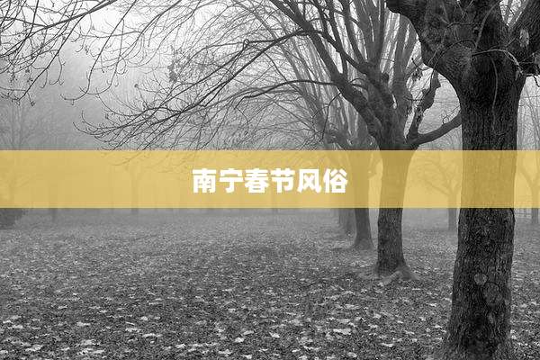 南宁春节风俗