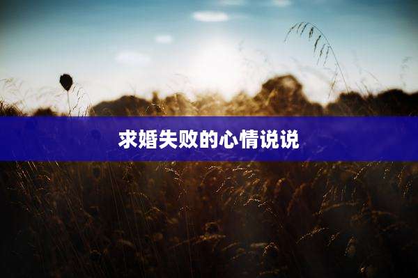 求婚失败的心情说说
